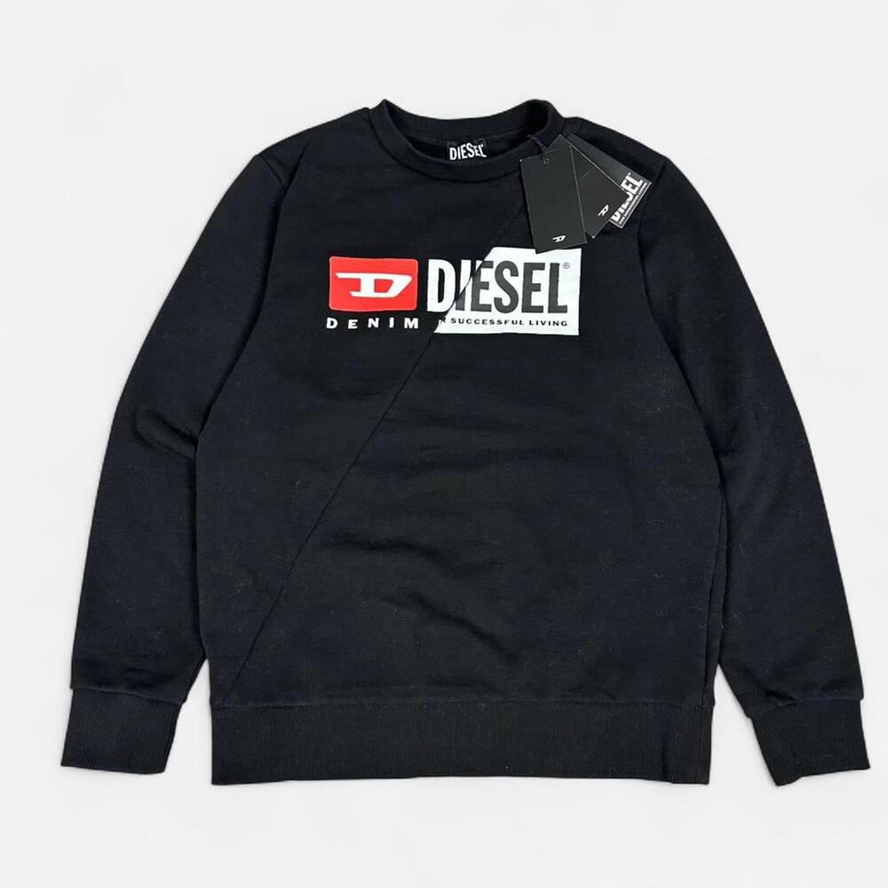 Black Diesel S Girk Cuty crewneck Sweatshirt big logo NWT Men Small